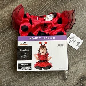 NWT Baby 6-12 Months Lady Bug Love Bug Red Tutu Dress Halloween Costume